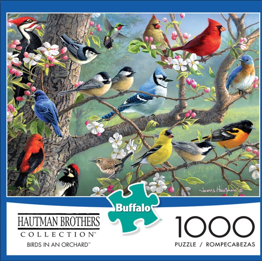 1000 Piece Puzzles Buffalo Games | Hautman Brothers Birds In An Orchard ...