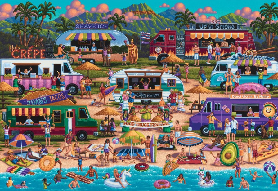 2000 Piece Puzzles Buffalo Games  | Hawaiian Food Truck Festival 2000 Piece Puzzle