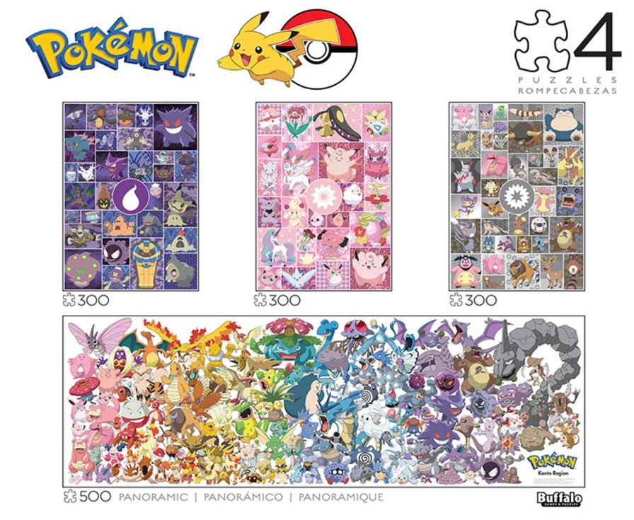 2000 Piece Puzzles Buffalo Games  | Pokemon Multipack #2 (4 X 1 Multipack)